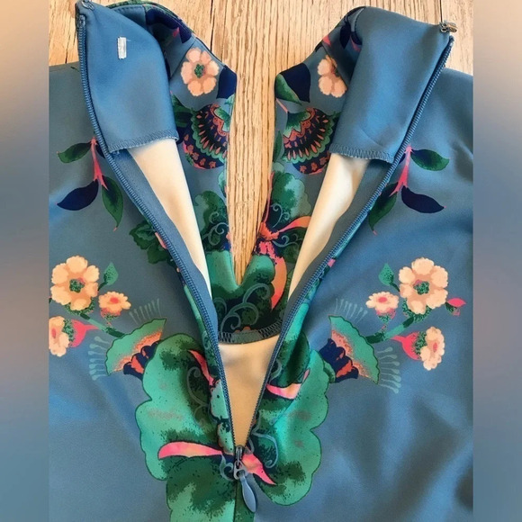 New York & Co A-Line 3/4 Bell Sleeve Scuba Material Dress - Picture 5 of 11